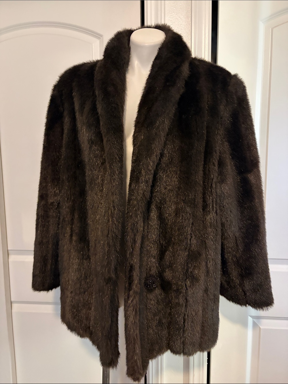 Luxury Women's Faux Fur Teddy Coat in Dark Brown